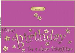 Large Dl Birthday Daughter Quick Cut and Fold Card