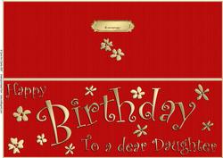Large Dl Birthday Daughter Quick Cut and Fold Card