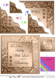 Elegant Metallic Birthday Hubby Wavy Corner Stacker