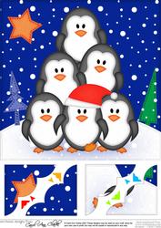 8 x 8 Penguin Tree Felties Scalloped Corner Topper