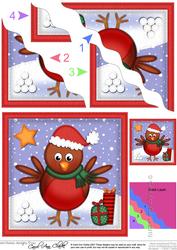 Xmas Robin Wavy Corner Side Stacker Topper