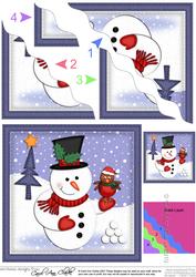 Xmas Snowman Wavy Corner Side Stacker Topper