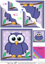 Hoot the Owl Wavy Corner Side Stacker Topper