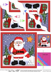 Xmas Santa Wavy Corner Side Stacker Topper