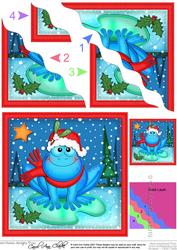 Xmas Freddy Frog Wavy Corner Side Stacker Topper