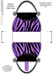 Zebra Striped Handbag Shaped Treat or Favour Box Sheet 1