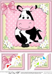 8 x 8 Milly Moo Cow Scalloped Corner Topper