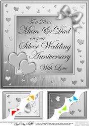 8 x 8 Mum and Dad Silver Wedding Anniversary Topper
