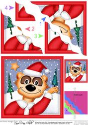 Xmas Meerkat Wavy Corner Side Stacker Topper