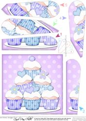 Cupcakes Felties Fan Pyramage Topper