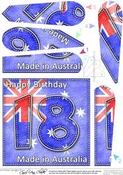 Flying the Flag AUSTRALIA 18th Birthday Fan Pyramage Topper