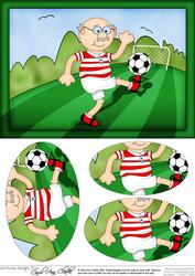 A5 Bert Loves Football Oval Pyramage Topper