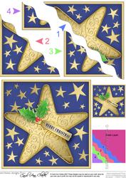 Elegant Christmas Star - Wavy Corner side stacker Topper