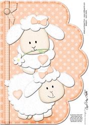 A4 Little Lamb Felties Scalloped Edge