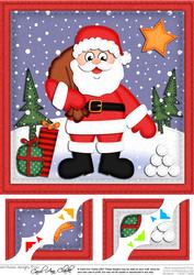 8 x 8 Xmas Santa Scalloped Corner Topper