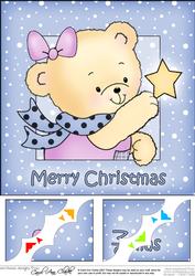 8 x 8 Rosie's Xmas Star Scalloped Corner Topper