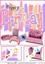 8 x 8 Birthday Gadgets Games N Gizmos Scalloped Corner