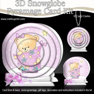 3D Xmas Rosie's Xmas Tree Snowglobe Circle Pyramage Card Kit