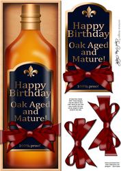 Large Dl Birthday Whisky in a Box Quick Card 3D Decoupage