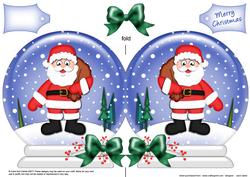 Xmas Santa Snow Globe Shaped Card