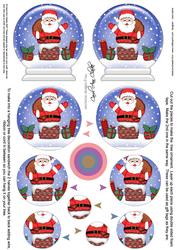 3D Xmas Santa Got Stuck Snow Globe Shaped Tree Decoration