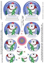 3D Xmas Ben Polar Bear Snow Globe Shaped Tree Decoration