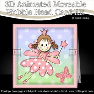 3D Fairy Twinkletoes Animated Moveable Wobble Head Card Kit