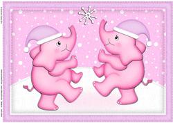 A4 Xmas Elephants Felties Card Topper