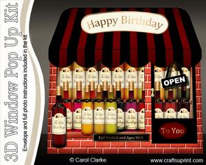 3D the Little Wine Shop Window Pop Up Card