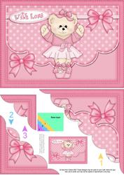 A5 Cute Ballet Teddy Scallop Corner Side Stacker