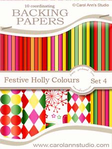 Festive Multi & Stripes in Holly Colours