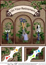8 x 8 Gardening Retirement Scalloped Corner Topper