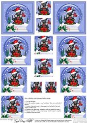 Christmas Hamish Scottie Dog Snowglobe Pyramage Sheet