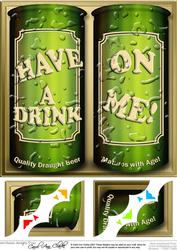 8 x 8 Fun Beer Cans Scalloped Corner Topper