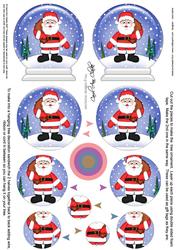 3D Xmas Santa Snow Globe Shaped Tree Decoration