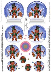 3D Xmas Gingerbread Man Snow Globe Shaped Tree Decoration