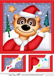 8 x 8 Xmas Eric Meerkat Scalloped Corner Topper