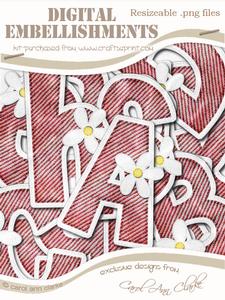 Denim N Daisies Felties Uppercase Alpha Digital Embellishmen