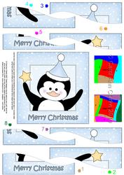 Cute Christmas Penguin Wavy Spiral Side Stacker