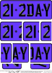 21st Birthday Fun Novelty Number Plate with Side Stacker Top