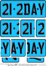 21st Birthday Fun Novelty Number Plate with Side Stacker Top