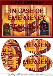 A5 Whisky Emergency Fun Novelty Oval Pyramage Topper