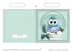 Xmas Little Hoot Snowglobe Cut and Fold Card