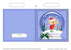 Xmas Teddy Snowglobe Cut and Fold Card