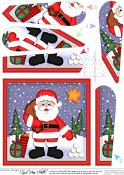 Xmas Santa Fan Pyramage Topper