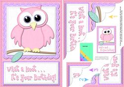 A5 What a Hoot Owl Birthday Scallop Corner Side Stacker