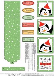 Christmas Penquin in Holly Colours