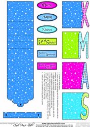 Xmas Word Waterfall Card in Joy Colours