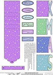 Xmas Word Waterfall Card in Frost Colours