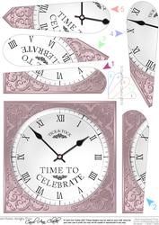 Time to Celebrate Clock Fan Pyramage Topper